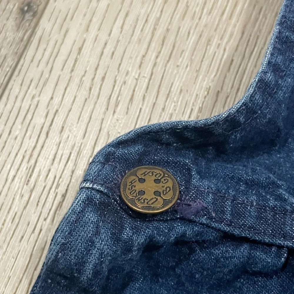 Vintage Oshkosh plaid denim toddler dress